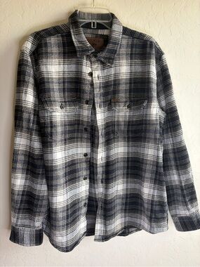 Orvis Black and White Plaid Lightweight Shirt Jacket